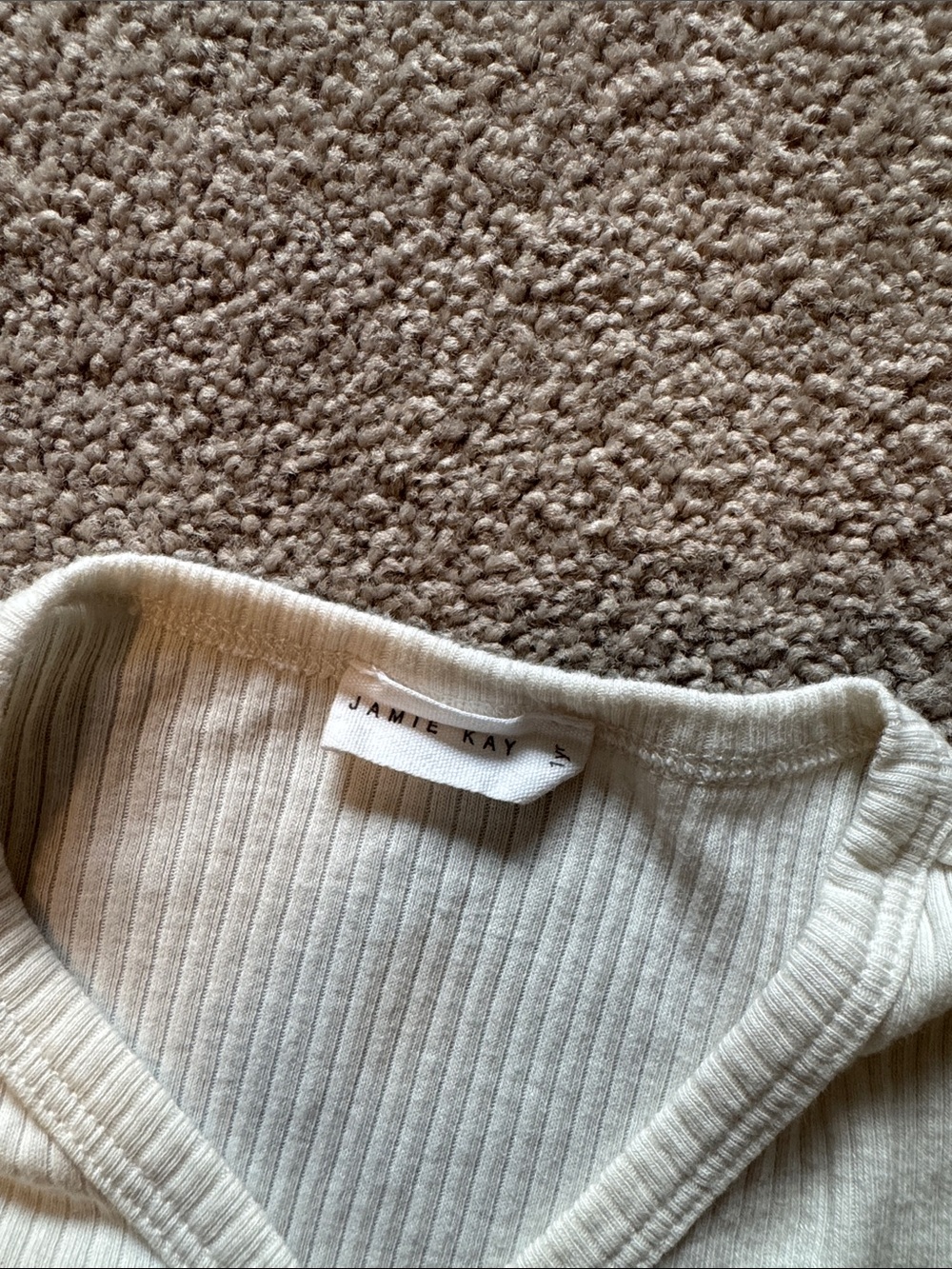 Jamie Kay Cream Ribbed Button-Front Top - Picture 2 of 5